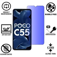 iNFiGO Anti Blue Light (Blue Light Resistant to Protect your Eyes) Tempered Glass Screen Protector for Poco C55.-thumb1