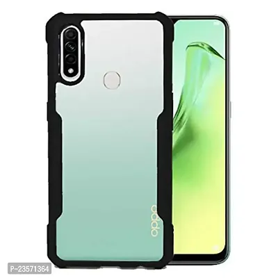 iNFiGO Oppo A31 Shockproof Bumper Crystal Clear Back Cover | 360 Degree Protection TPU+PC | Camera Protection | Acrylic Transparent Back Cover for Oppo A31 (Black).