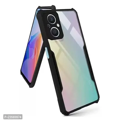 iNFiGO Oppo F21s Pro 5G Shockproof Bumper Crystal Clear Back Cover | 360 Degree Protection TPU+PC | Camera Protection | Acrylic Transparent Back Cover for Oppo F21s Pro 5G (Black).-thumb0