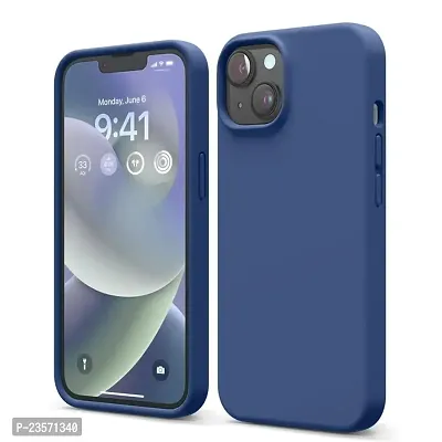 iNFiGO Silicone Back Case for Apple iPhone 13 |Liquid Silicone| Thin, Slim, Soft Rubber Gel Case | Raised Bezels for Extra Protection of Camera  Screen (Storm Blue).