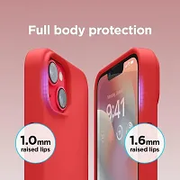 iNFiGO Silicone Back Case for Apple iPhone 14 |Liquid Silicone| Thin, Slim, Soft Rubber Gel Case | Raised Bezels for Extra Protection of Camera  Screen (Red).-thumb3