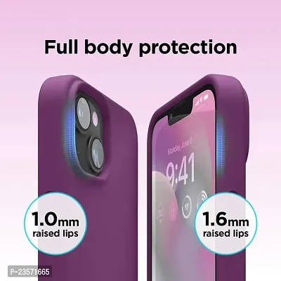 iNFiGO Silicone Back Case for Apple iPhone 13 |Liquid Silicone| Thin, Slim, Soft Rubber Gel Case | Raised Bezels for Extra Protection of Camera  Screen (Purple).-thumb4