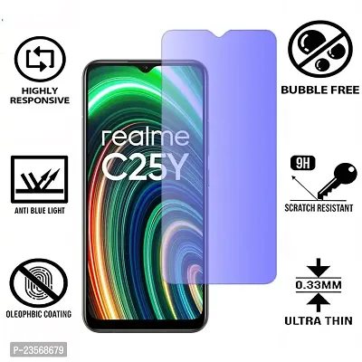 iNFiGO Blue Light Resistant Tempered Glass, a Screen Protector compatible for Realme C25Y-thumb2