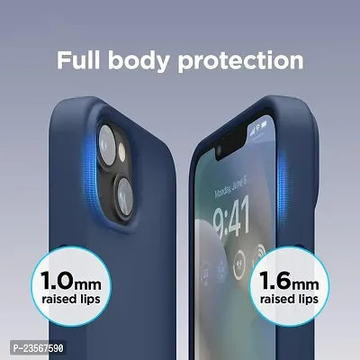 iNFiGO Silicone Back Case for Apple iPhone 14 |Liquid Silicone| Thin, Slim, Soft Rubber Gel Case | Raised Bezels for Extra Protection of Camera  Screen (Navy Blue).-thumb4