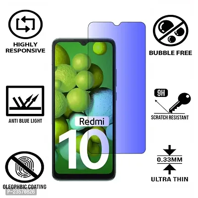 iNFiGO Blue Light Resistant Tempered Glass, a Screen Protector compatible for Redmi 10.-thumb2