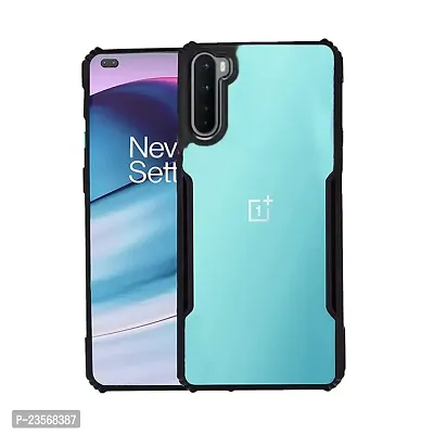 iNFiGO OnePlus Nord Shockproof Bumper Crystal Clear Back Cover | 360 Degree Protection TPU+PC | Camera Protection | Acrylic Transparent Back Cover for OnePlus Nord (Black).