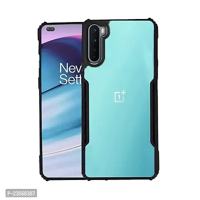 iNFiGO OnePlus Nord Shockproof Bumper Crystal Clear Back Cover | 360 Degree Protection TPU+PC | Camera Protection | Acrylic Transparent Back Cover for OnePlus Nord (Black).-thumb0