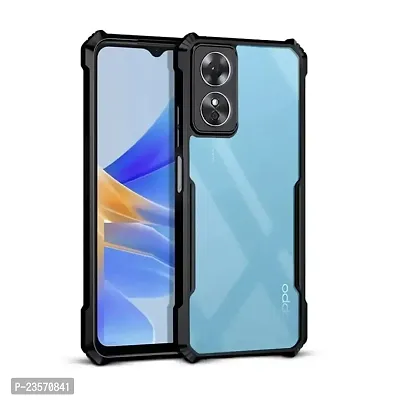 iNFiGO Oppo A78 Shockproof Bumper Crystal Clear Back Cover | 360 Degree Protection TPU+PC | Camera Protection | Acrylic Transparent Back Cover for Oppo A78 (Black).