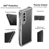 iNFiGO Back Cover for Samsung Galaxy Z Fold 4 5G, Slim Fit Crystal Clear Hard PC  Soft TPU Bumper Cover with Shockproof Heavy Duty Protection (Clear).-thumb1