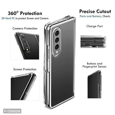 iNFiGO Back Cover for Samsung Galaxy Z Fold 4 5G, Slim Fit Crystal Clear Hard PC  Soft TPU Bumper Cover with Shockproof Heavy Duty Protection (Clear).-thumb2