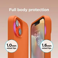 iNFiGO Silicone Back Case for Apple iPhone 14 |Liquid Silicone| Thin, Slim, Soft Rubber Gel Case | Raised Bezels for Extra Protection of Camera  Screen (Orange).-thumb3