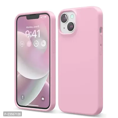 iNFiGO Silicone Back Case for Apple iPhone 13 |Liquid Silicone| Thin, Slim, Soft Rubber Gel Case | Raised Bezels for Extra Protection of Camera  Screen (Baby Pink).