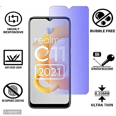 iNFiGO Blue Light Resistant Tempered Glass, a Screen Protector compatible for Realme C11 2021 Edition-thumb2