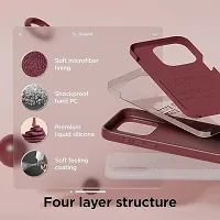 iNFiGO Silicone Back Case for Apple iPhone 15 Pro |Liquid Silicone| Thin, Slim, Soft Rubber Gel Case | Raised Bezels for Extra Protection of Camera  Screen (Burgandy).-thumb2