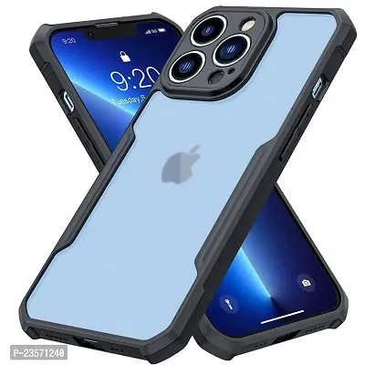 iNFiGO Apple iPhone 13 Pro Max Shockproof Bumper Crystal Clear Back Cover | 360 Degree Protection TPU+PC | Camera Protection | Acrylic Transparent Back Cover for Apple iPhone 13 Pro Max (Black).