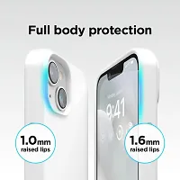 iNFiGO Silicone Back Case for Apple iPhone 14 |Liquid Silicone| Thin, Slim, Soft Rubber Gel Case | Raised Bezels for Extra Protection of Camera  Screen (White).-thumb3