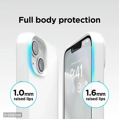 iNFiGO Silicone Back Case for Apple iPhone 14 |Liquid Silicone| Thin, Slim, Soft Rubber Gel Case | Raised Bezels for Extra Protection of Camera  Screen (White).-thumb4