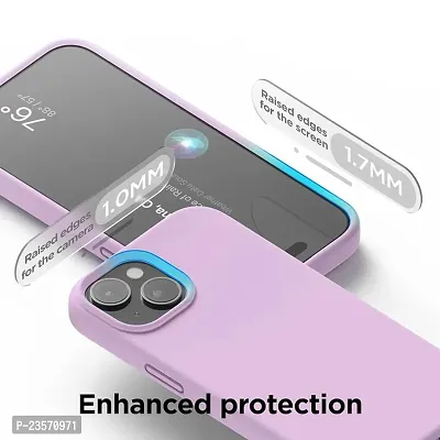 iNFiGO Silicone Back Case for Apple iPhone 15 Plus |Liquid Silicone| Thin, Slim, Soft Rubber Gel Case | Raised Bezels for Extra Protection of Camera  Screen (Lilac).-thumb4