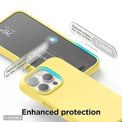 iNFiGO Silicone Back Case for Apple iPhone 15 Pro |Liquid Silicone| Thin, Slim, Soft Rubber Gel Case | Raised Bezels for Extra Protection of Camera  Screen (Yellow).-thumb4