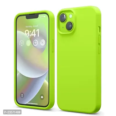 iNFiGO Silicone Back Case for Apple iPhone 14 |Liquid Silicone| Thin, Slim, Soft Rubber Gel Case | Raised Bezels for Extra Protection of Camera  Screen (Lime).