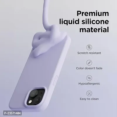 iNFiGO Silicone Back Case for Apple iPhone 15 Plus |Liquid Silicone| Thin, Slim, Soft Rubber Gel Case | Raised Bezels for Extra Protection of Camera  Screen (Lavender).-thumb2