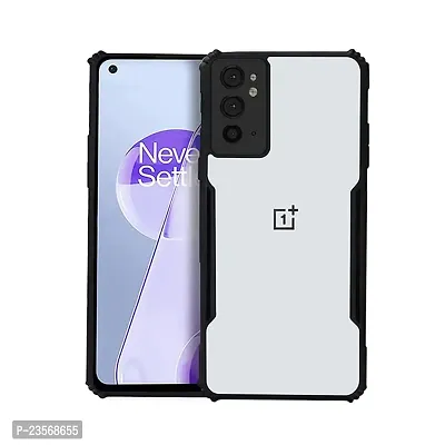 iNFiGO OnePlus 9RT Shockproof Bumper Crystal Clear Back Cover | 360 Degree Protection TPU+PC | Camera Protection | Acrylic Transparent Back Cover for OnePlus 9RT (Black).