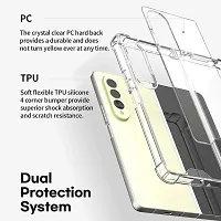 iNFiGO Back Cover for Samsung Galaxy Z Fold 3 5G, Slim Fit Crystal Clear Hard PC  Soft TPU Bumper Cover with Shockproof Heavy Duty Protection (Clear).-thumb3