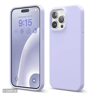 iNFiGO Silicone Back Case for Apple iPhone 15 Pro |Liquid Silicone| Thin, Slim, Soft Rubber Gel Case | Raised Bezels for Extra Protection of Camera  Screen (Lavender).-thumb0