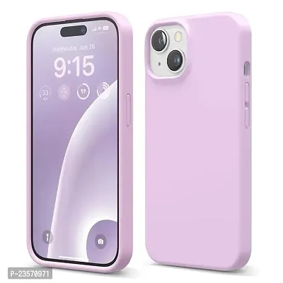 iNFiGO Silicone Back Case for Apple iPhone 15 Plus |Liquid Silicone| Thin, Slim, Soft Rubber Gel Case | Raised Bezels for Extra Protection of Camera  Screen (Lilac).