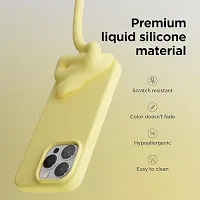 iNFiGO Silicone Back Case for Apple iPhone 15 Pro |Liquid Silicone| Thin, Slim, Soft Rubber Gel Case | Raised Bezels for Extra Protection of Camera  Screen (Yellow).-thumb1