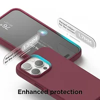 iNFiGO Silicone Back Case for Apple iPhone 15 Pro |Liquid Silicone| Thin, Slim, Soft Rubber Gel Case | Raised Bezels for Extra Protection of Camera  Screen (Burgandy).-thumb3