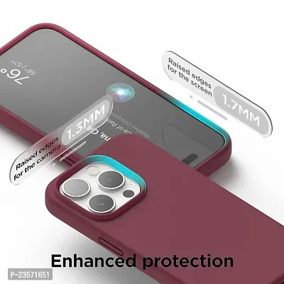 iNFiGO Silicone Back Case for Apple iPhone 15 Pro |Liquid Silicone| Thin, Slim, Soft Rubber Gel Case | Raised Bezels for Extra Protection of Camera  Screen (Burgandy).-thumb4