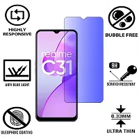 iNFiGO Blue Light Resistant Tempered Glass, a Screen Protector compatible for Realme C31-thumb1