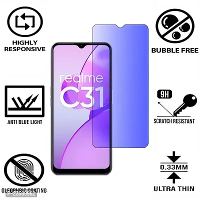 iNFiGO Blue Light Resistant Tempered Glass, a Screen Protector compatible for Realme C31-thumb2