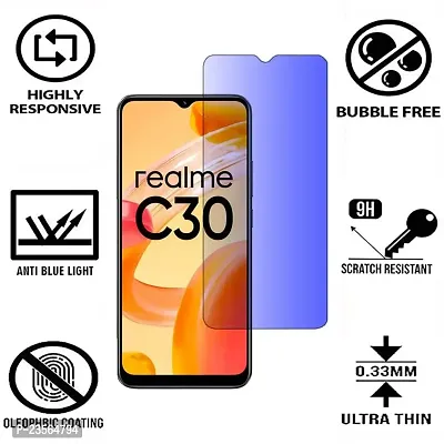 iNFiGO Blue Light Resistant Tempered Glass, a Screen Protector compatible for Realme C30-thumb2