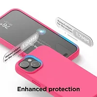 iNFiGO Silicone Back Case for Apple iPhone 15 |Liquid Silicone| Thin, Slim, Soft Rubber Gel Case | Raised Bezels for Extra Protection of Camera  Screen (Neon Pink).-thumb3