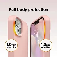 iNFiGO Silicone Back Case for Apple iPhone 13 |Liquid Silicone| Thin, Slim, Soft Rubber Gel Case | Raised Bezels for Extra Protection of Camera  Screen (Sand Pink).-thumb2