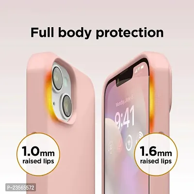 iNFiGO Silicone Back Case for Apple iPhone 13 |Liquid Silicone| Thin, Slim, Soft Rubber Gel Case | Raised Bezels for Extra Protection of Camera  Screen (Sand Pink).-thumb3