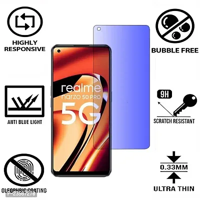 iNFiGO Blue Light Resistant Tempered Glass, a Screen Protector compatible for Realme Narzo 50 Pro-thumb2