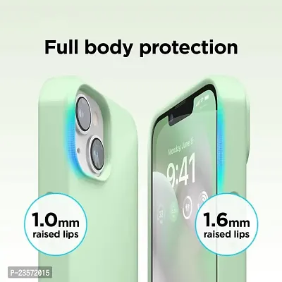 iNFiGO Silicone Back Case for Apple iPhone 14 |Liquid Silicone| Thin, Slim, Soft Rubber Gel Case | Raised Bezels for Extra Protection of Camera  Screen (Pastel Green).-thumb4