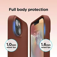 iNFiGO Silicone Back Case for Apple iPhone 14 |Liquid Silicone| Thin, Slim, Soft Rubber Gel Case | Raised Bezels for Extra Protection of Camera  Screen (Brown).-thumb3