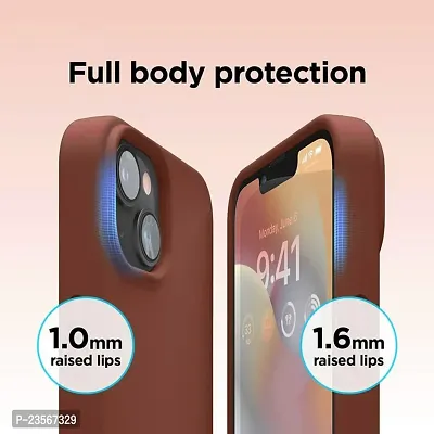 iNFiGO Silicone Back Case for Apple iPhone 14 |Liquid Silicone| Thin, Slim, Soft Rubber Gel Case | Raised Bezels for Extra Protection of Camera  Screen (Brown).-thumb4