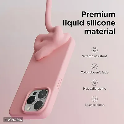 iNFiGO Silicone Back Case for Apple iPhone 15 Pro |Liquid Silicone| Thin, Slim, Soft Rubber Gel Case | Raised Bezels for Extra Protection of Camera  Screen (Pink).-thumb2