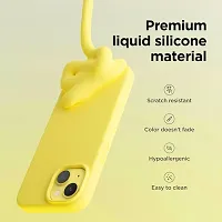 iNFiGO Silicone Back Case for Apple iPhone 15 |Liquid Silicone| Thin, Slim, Soft Rubber Gel Case | Raised Bezels for Extra Protection of Camera  Screen (Yellow).-thumb1