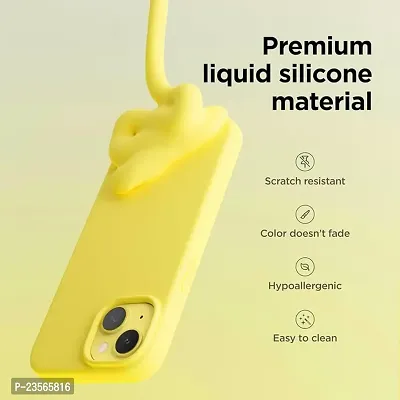 iNFiGO Silicone Back Case for Apple iPhone 15 |Liquid Silicone| Thin, Slim, Soft Rubber Gel Case | Raised Bezels for Extra Protection of Camera  Screen (Yellow).-thumb2