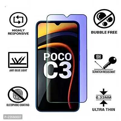 iNFiGO Blue Light Resistant Tempered Glass, a Screen Protector compatible for POCO C3.-thumb2