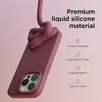 iNFiGO Silicone Back Case for Apple iPhone 15 Pro |Liquid Silicone| Thin, Slim, Soft Rubber Gel Case | Raised Bezels for Extra Protection of Camera  Screen (Burgandy).-thumb1