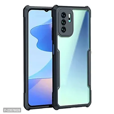 iNFiGO Oppo A16 Shockproof Bumper Crystal Clear Back Cover | 360 Degree Protection TPU+PC | Camera Protection | Acrylic Transparent Back Cover for Oppo A16 (Black).