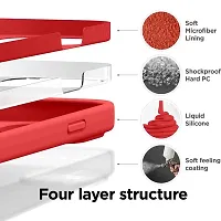 iNFiGO Silicone Back Case for Apple iPhone 14 |Liquid Silicone| Thin, Slim, Soft Rubber Gel Case | Raised Bezels for Extra Protection of Camera  Screen (Red).-thumb2
