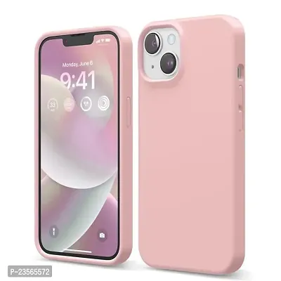 iNFiGO Silicone Back Case for Apple iPhone 13 |Liquid Silicone| Thin, Slim, Soft Rubber Gel Case | Raised Bezels for Extra Protection of Camera  Screen (Sand Pink).-thumb0